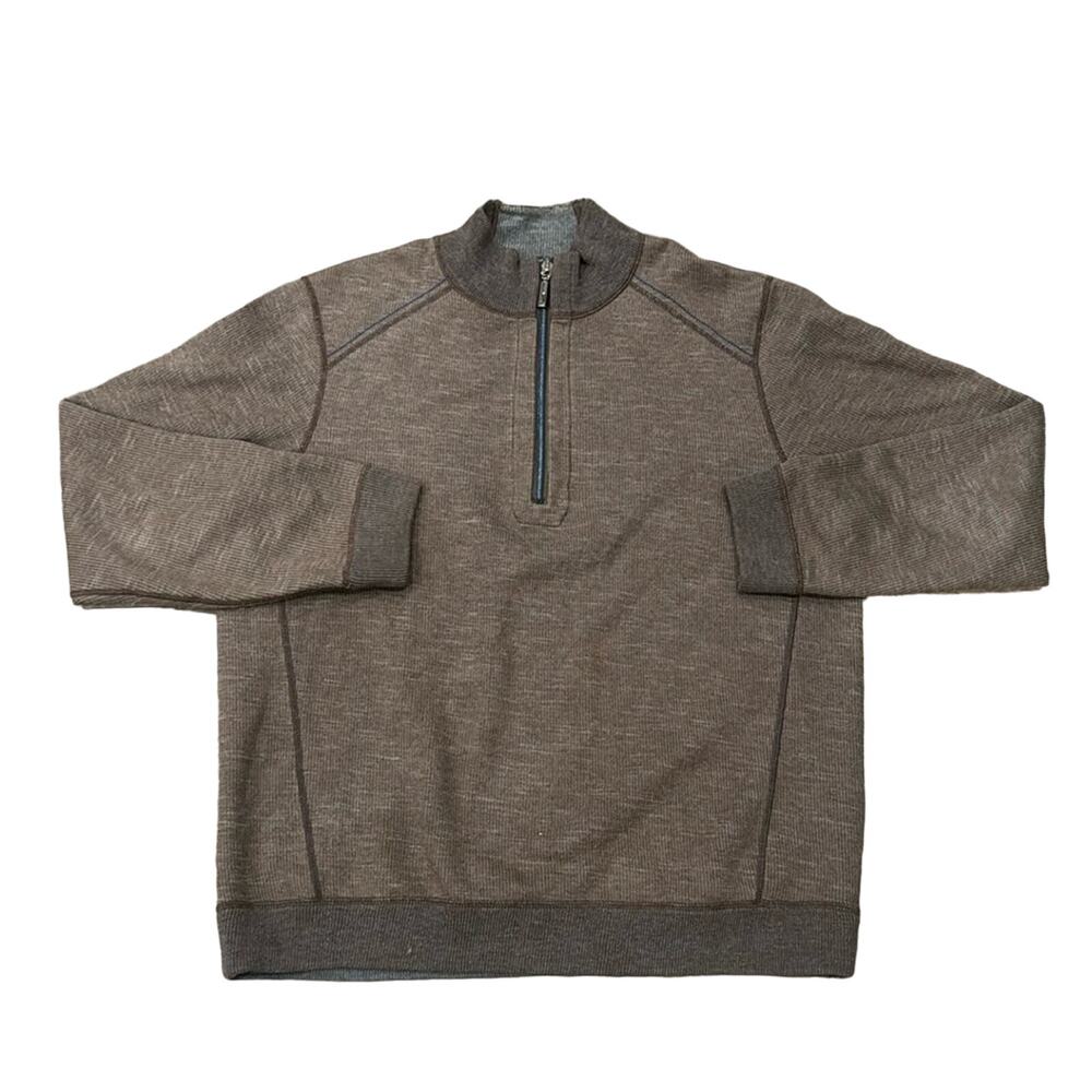 Tommy Bahama Men's Reversible Half Zip Pullover Brown Size XL